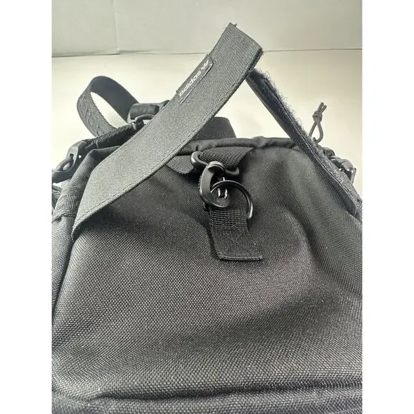 Adidas Large Festival Crossbody Bag Black Gold Trefoil Emblem Adjustable Unisex - Picture 4 of 11